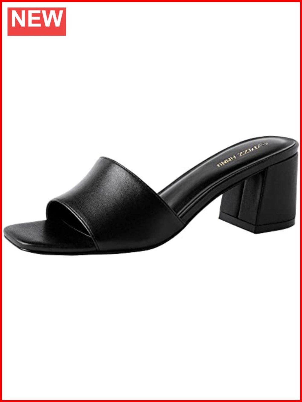 Women's Square Open Toe Low Block Heel Sandals Slip On Mules